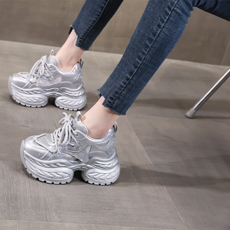 NRDROFFICIAL Cushioned Slip-Resistant Abrasion-Resistant Low-Top Chunky Sneakers Women's-11