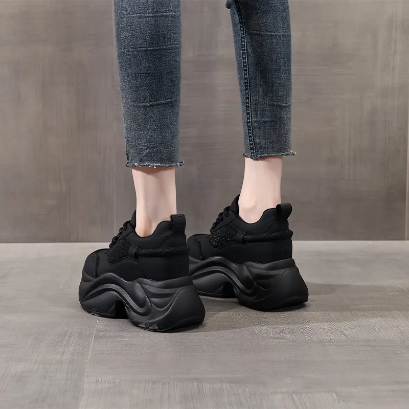 NRDROFFICIAL Warm Cushioning Wear-Resistant Lightweight Breathable Slip-Resistant Low-Top Chunky Sneakers Women's-4