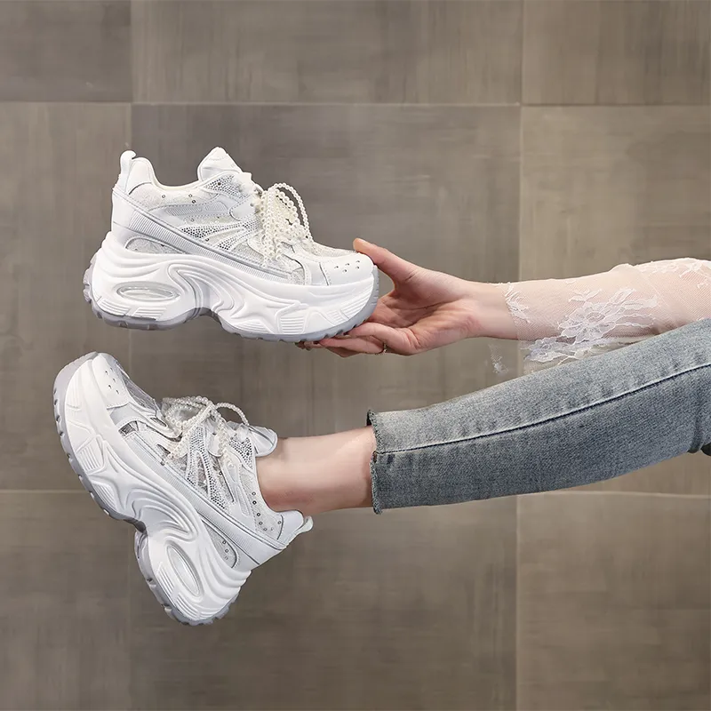 NRDROFFICIAL Cushioning Abrasion Resistant Lightweight Slip Resistant Low Top Chunky Sneakers Women's-1