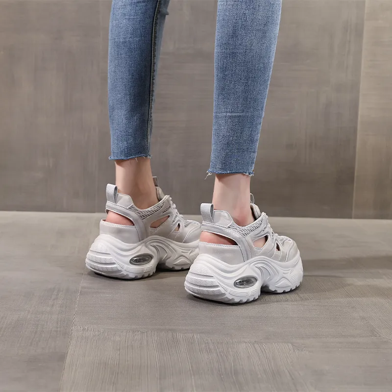 NRDROFFICIAL Cushioning Abrasion Resistant Lightweight Slip Resistant Low Top Chunky Sneakers Women's-9