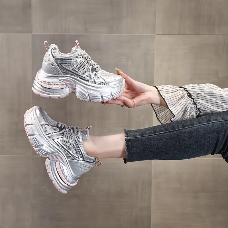 NRDROFFICIAL Cushioning, Impact Resistant, Abrasion Resistant, Slip Resistant Low Top Chunky Sneakers Women's-1