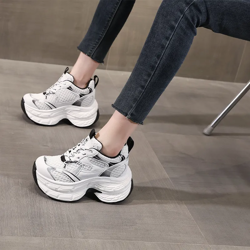 NRDROFFICIAL Anti-Slip And Wear-Resistant Height Increasing Low-Top Chunky Sneakers Women's-5