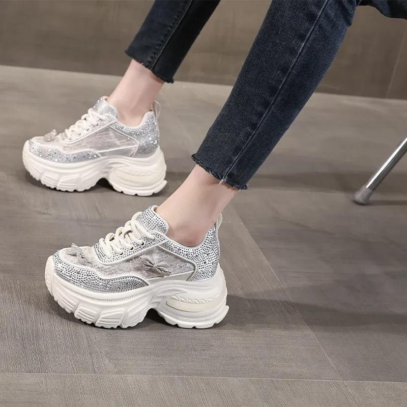 NRDROFFICIAL Slip Resistant, Abrasion Resistant, Lightweight Low Top Chunky Sneakers Women's-10