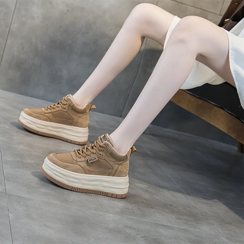NRDROFFICIAL Skateboard Shoes Women's Low Top Apricot-1