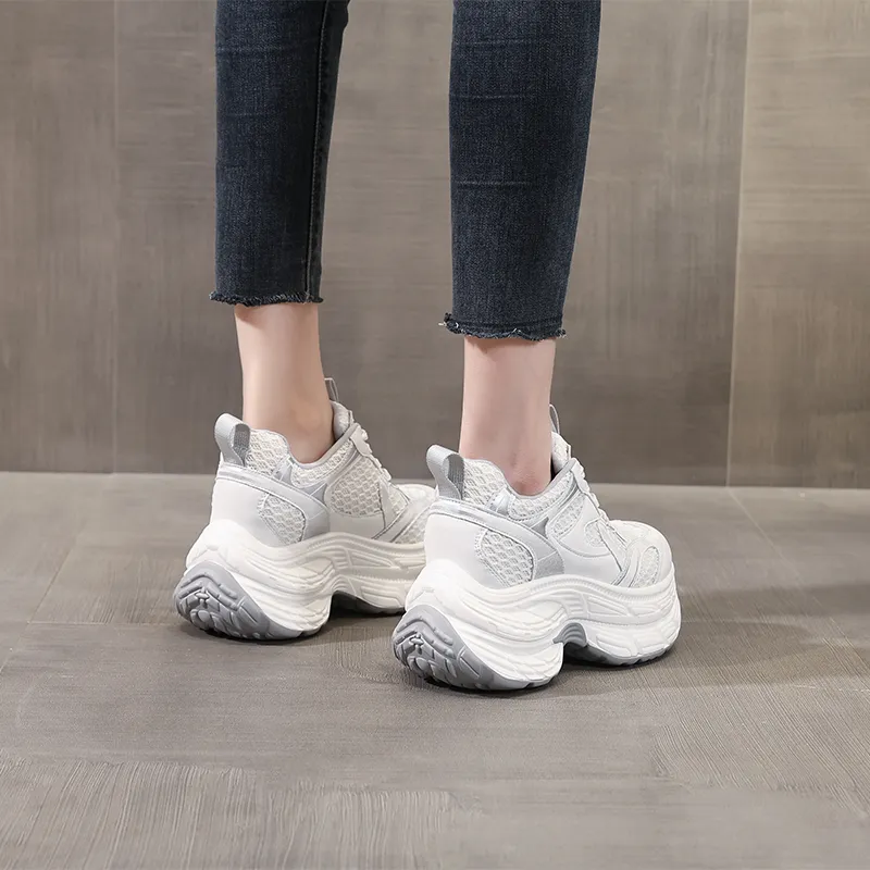 NRDROFFICIAL Anti-Slip And Wear-Resistant Height Increasing Low-Top Chunky Sneakers Women's-9