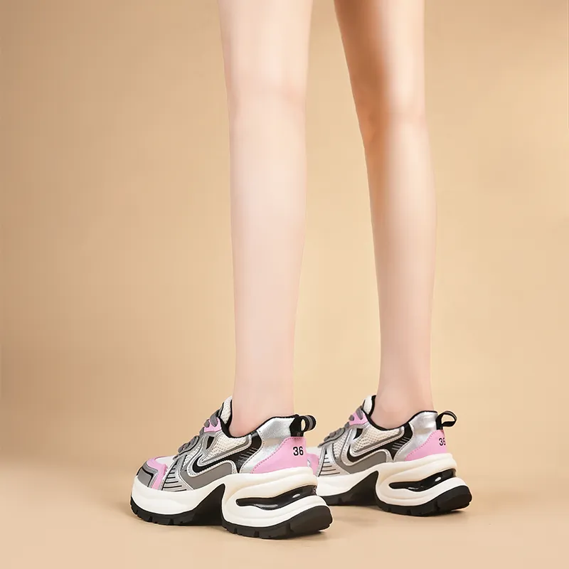 NRDROFFICIAL Height Increasing Breathable Low-Top Chunky Sneakers Women's-3