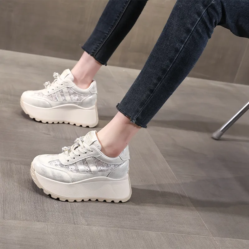 NRDROFFICIAL Cushioning Abrasion Resistant Breathable Low Top Chunky Sneakers Women's-11