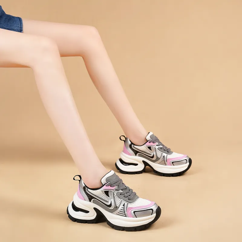 NRDROFFICIAL Height Increasing Breathable Low-Top Chunky Sneakers Women's-4