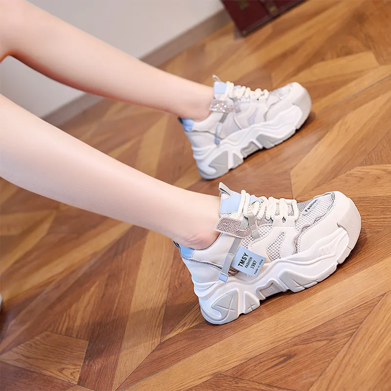 NRDROFFICIAL Balance Abrasion Resistant Lightweight Breathable Slip Resistant Low Top Chunky Sneakers Women's-1