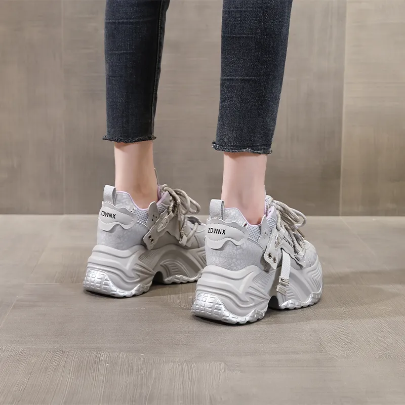 NRDROFFICIAL Cushioning Balance Abrasion Resistant Lightweight Slip Resistant Low Top Chunky Sneakers Women's-8