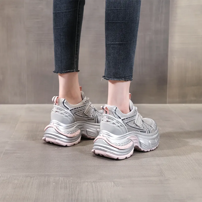 NRDROFFICIAL Cushioning, Impact Resistant, Abrasion Resistant, Slip Resistant Low Top Chunky Sneakers Women's-4