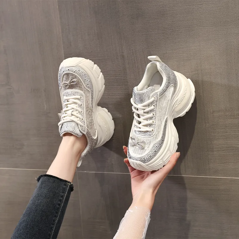 NRDROFFICIAL Slip Resistant, Abrasion Resistant, Lightweight Low Top Chunky Sneakers Women's-7