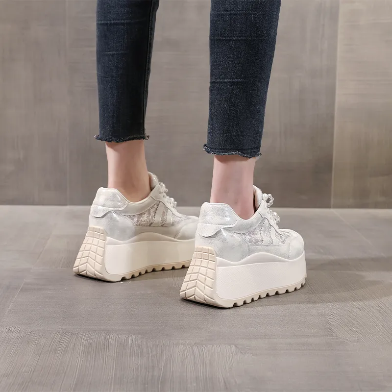 NRDROFFICIAL Cushioning Abrasion Resistant Breathable Low Top Chunky Sneakers Women's-9