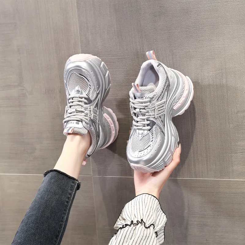NRDROFFICIAL Cushioning, Impact Resistant, Abrasion Resistant, Slip Resistant Low Top Chunky Sneakers Women's-2