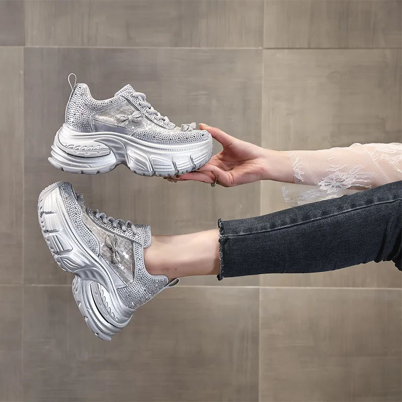 NRDROFFICIAL Slip Resistant, Abrasion Resistant, Lightweight Low Top Chunky Sneakers Women's-2