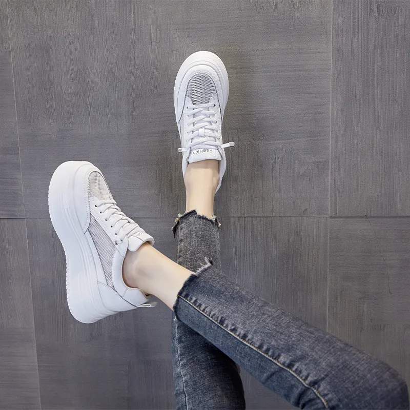 NRDROFFICIAL Cushioning Balance Wear-Resistant Lightweight Slip-Resistant Low-Top Skateboard Shoes Women's White-6