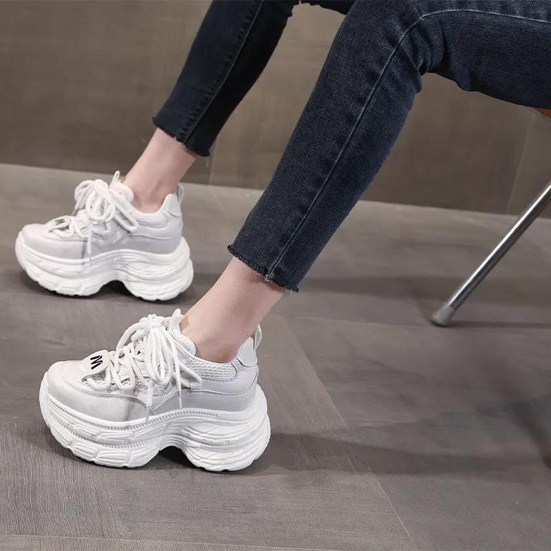 NRDROFFICIAL Cushioned Slip-Resistant Abrasion-Resistant Low-Top Chunky Sneakers Women's-4