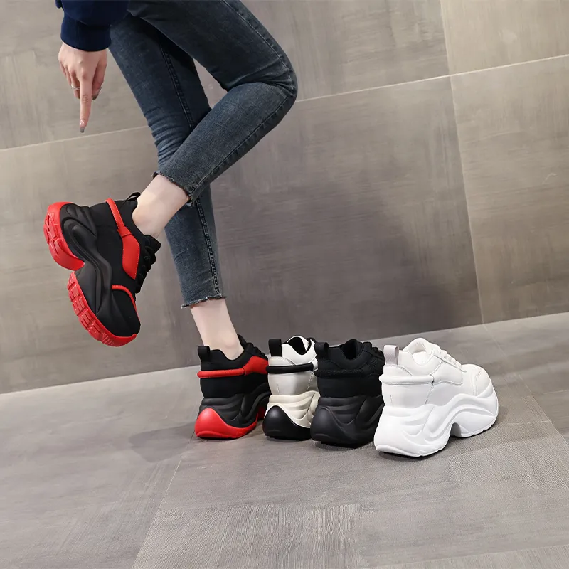 NRDROFFICIAL Warm Cushioning Wear-Resistant Lightweight Breathable Slip-Resistant Low-Top Chunky Sneakers Women's-3