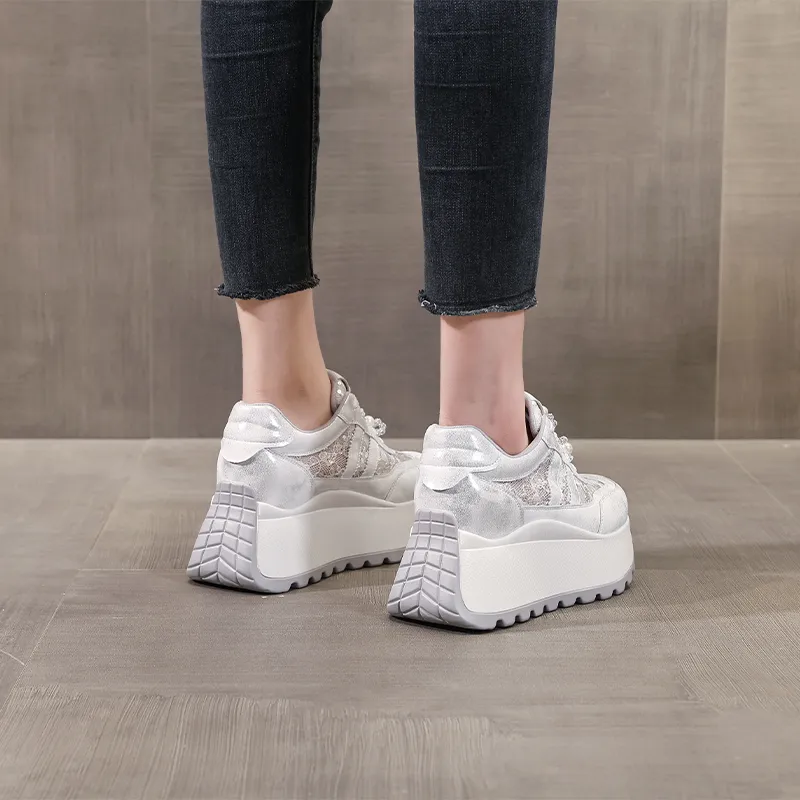 NRDROFFICIAL Cushioning Abrasion Resistant Breathable Low Top Chunky Sneakers Women's-2
