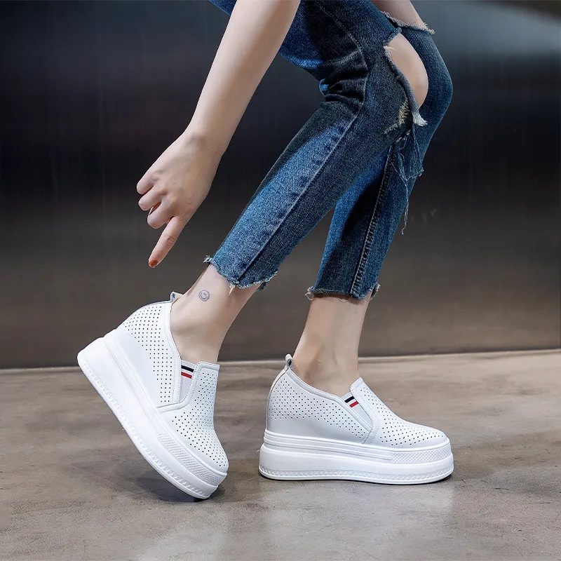 NRDROFFICIAL Cushioned Wear Resistant Lightweight Low Top Casual Shoes Women's White-6