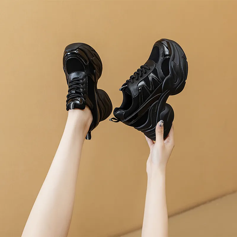 NRDROFFICIAL Cushioned Anti-Slip Wear-Resistant Breathable Moisture-Wicking Lightweight Low-Top Chunky Sneakers Women's-15