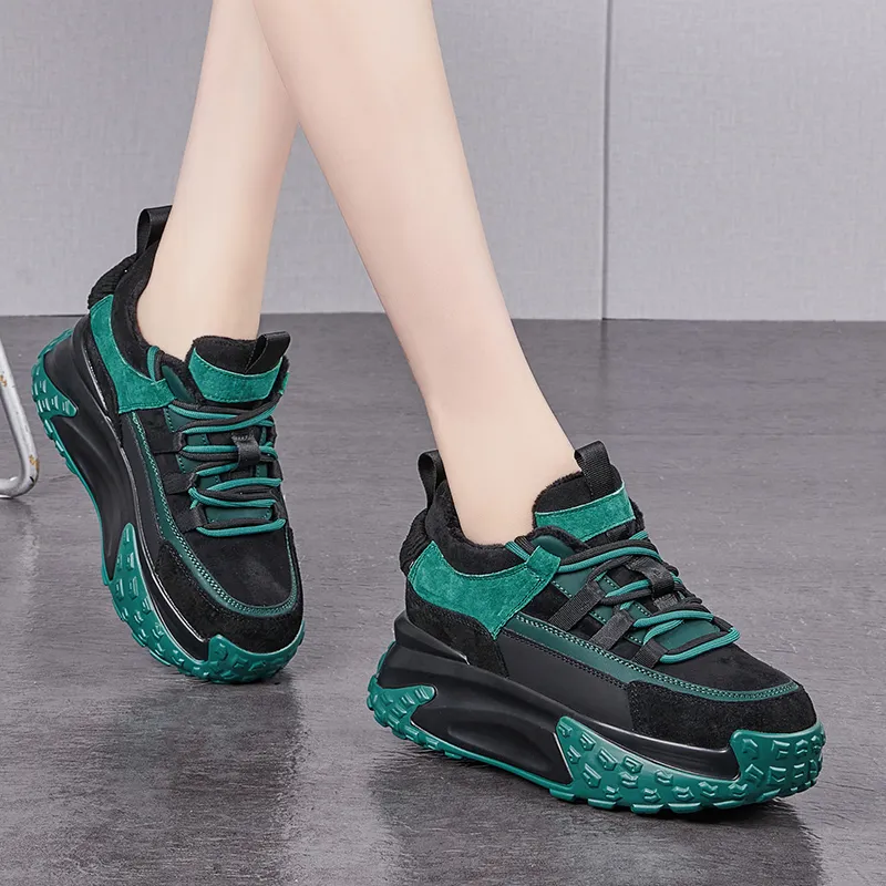 NRDROFFICIAL Warm Cushioning Wear-Resistant Lightweight Slip-Resistant Low-Top Chunky Sneakers Women's-3