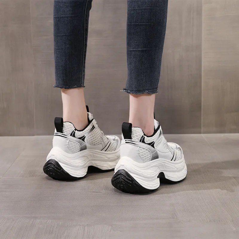 NRDROFFICIAL Anti-Slip And Wear-Resistant Height Increasing Low-Top Chunky Sneakers Women's-3