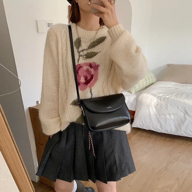 MICOCAH PU Shoulder Bag Crossbody Bag Shoulder Bag Regular Women's Hot Song Red/Premium Black-6