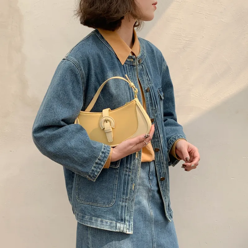 MICOCAH PU Shoulder Bag Regular Women's Thick Milk Latte/Double Cheeses-5