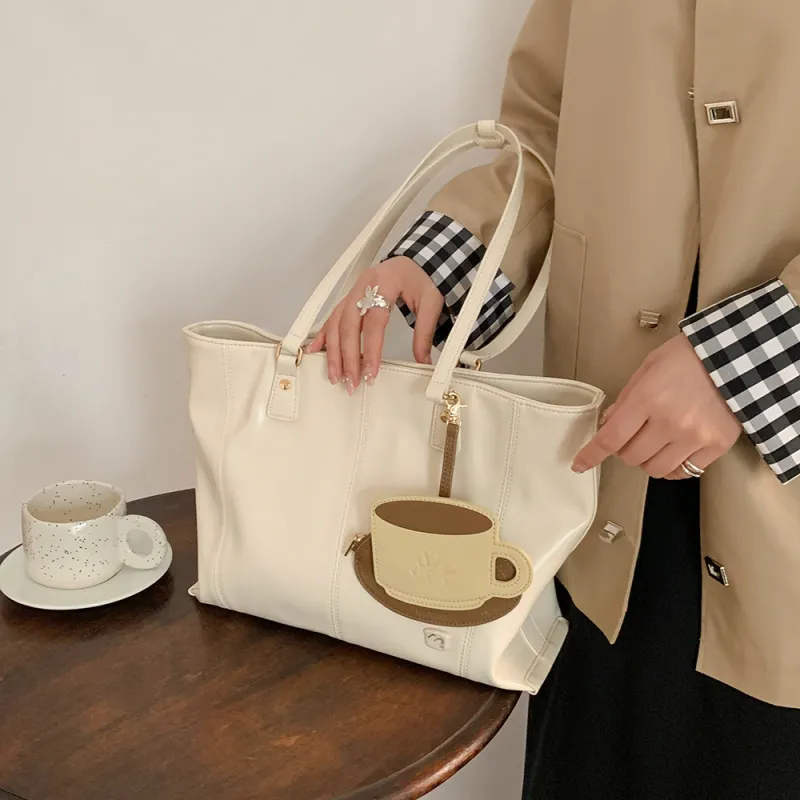 MICOCAH PU Tote Bag, Shopping Bag, Handbag, Shoulder Bag Women's-2