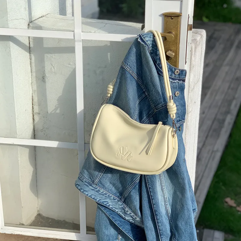 MICOCAH PU Shoulder Bag Regular Women's Crushed Ice Blue/Grain White/Elegant Black-5