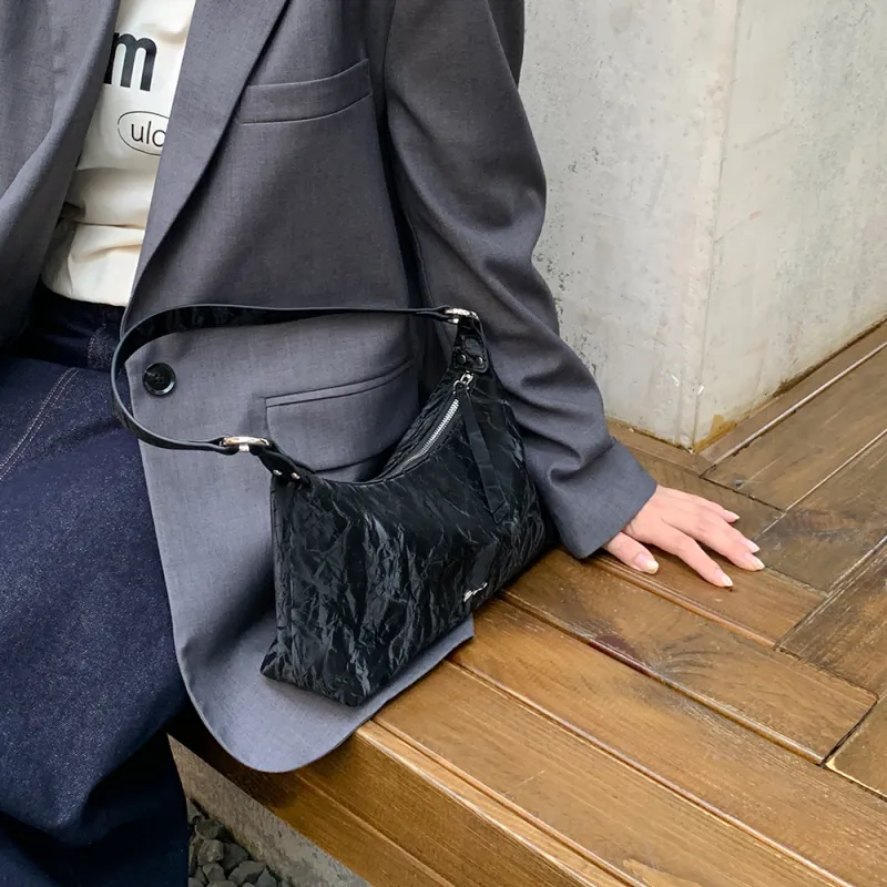 MICOCAH PU Shoulder Bag Portable Crossbody Bag Shoulder Bag Regular Women's Sand Dune/Volcanic Gray/Obsidian Black-8