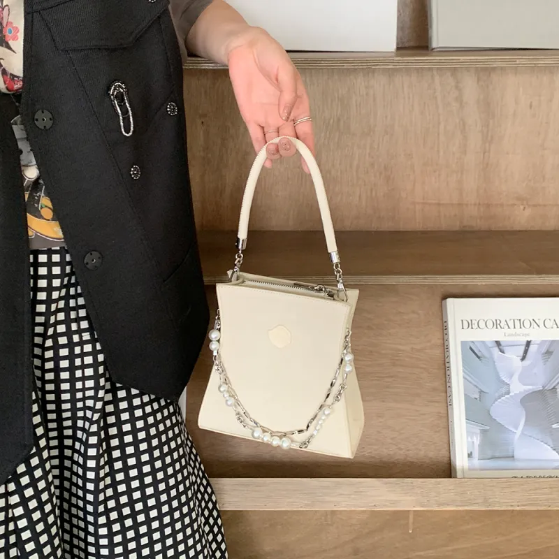 MICOCAH PU With Polyester And Cotton One Shoulder Handbag Women's Purple Gauze Pink/White Blossom Peach/Ink Black-8