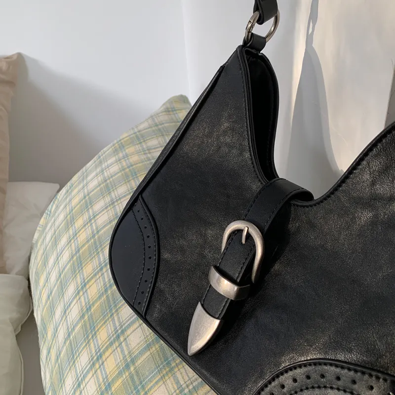 MICOCAH PU Handbag Shoulder Bag Crossbody Bag Shoulder Bag Regular Women's Tea Umber/Elegant Black-9