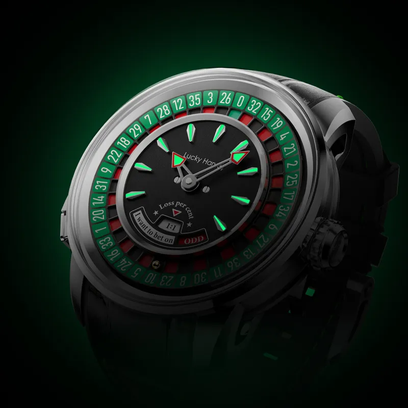 LUCKY HARVEY Player Series Mechanical Movement Rubber Strap Watch Men's Watches Green Dial-9