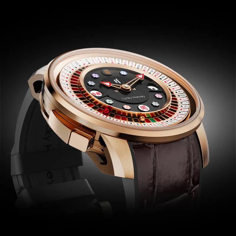 LUCKY HARVEY Player Series Automatic Mechanical Movement Rubber Strap Watch Men's Watches Green Dial-4