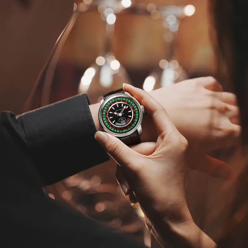 LUCKY HARVEY Player Series Mechanical Movement Rubber Strap Watch Men's Watches Green Dial-2