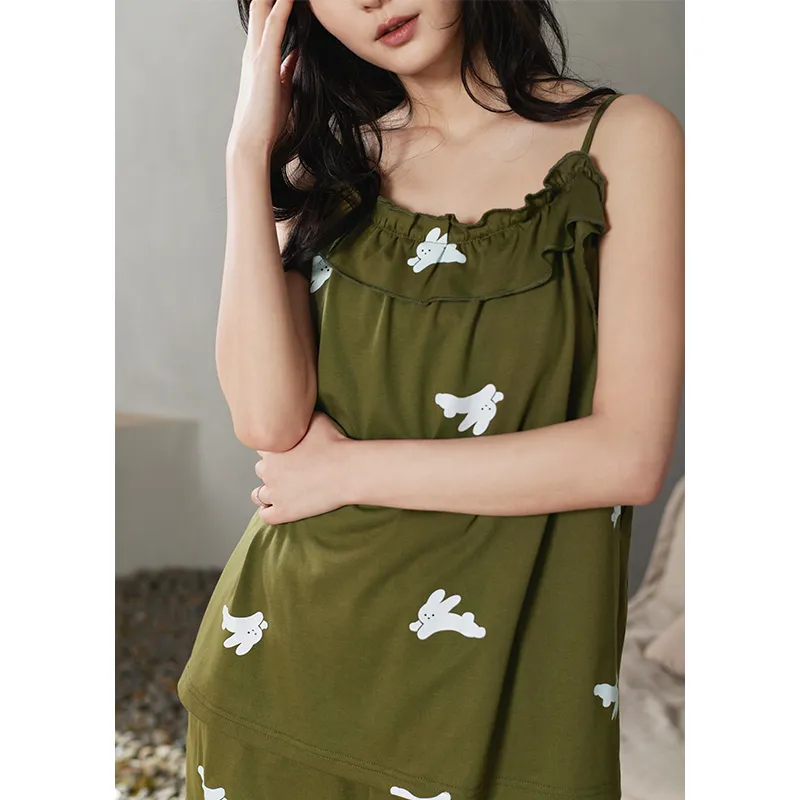 Dream Heart Pajama Set Women's Green-1