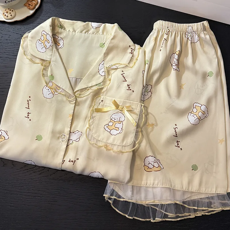 Maultiay Pajama Set Women's Yellow-1