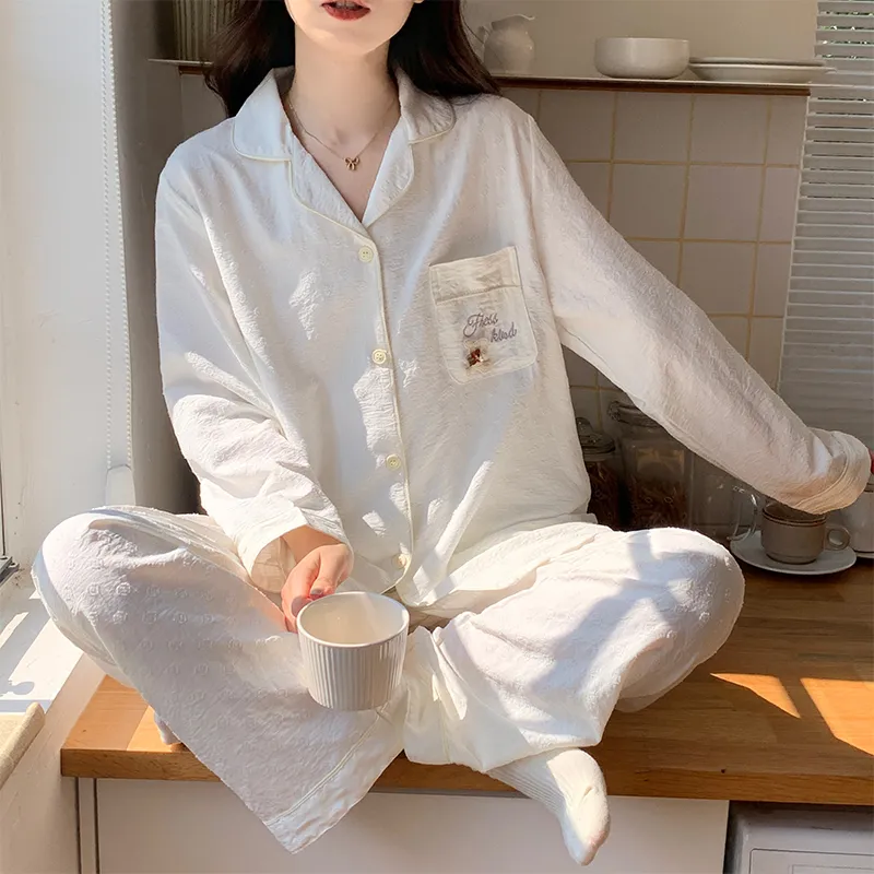 Maultiay Pajama Set Women's Milk White-2