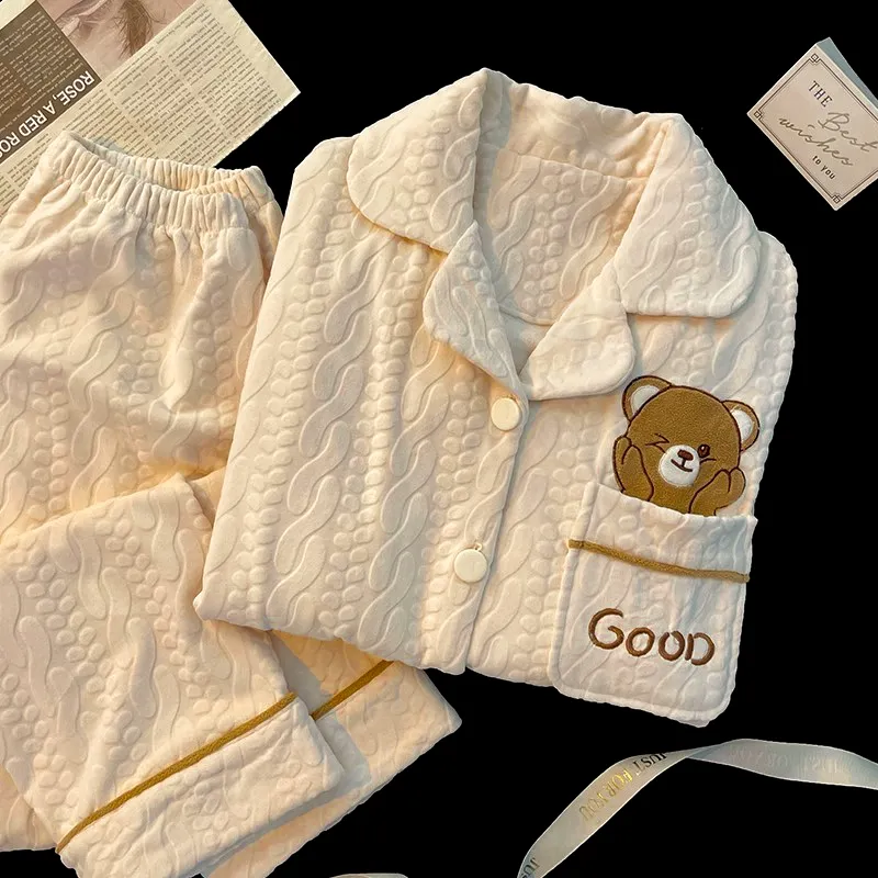 Maultiay Pajama Set Women's Apricot-1