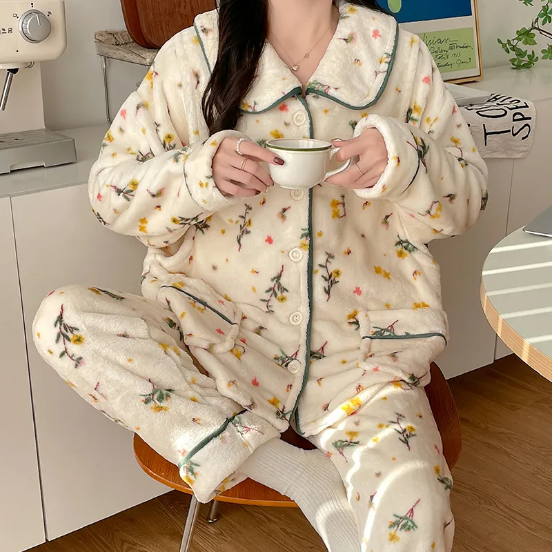 Maultiay Pajama Set Women's Apricot-6