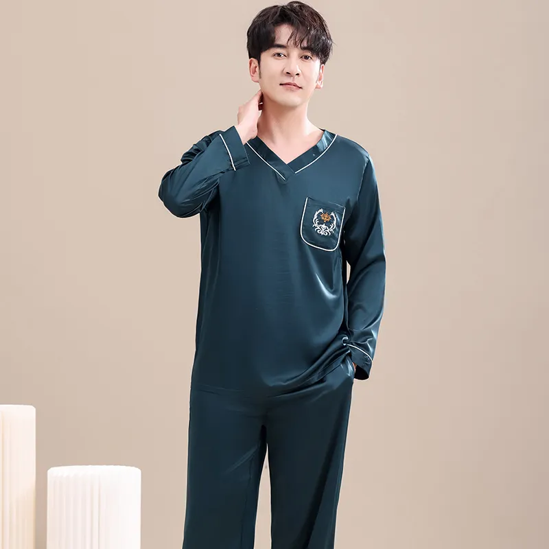 Maultiay Pajama Set Men's Peacock Green-2