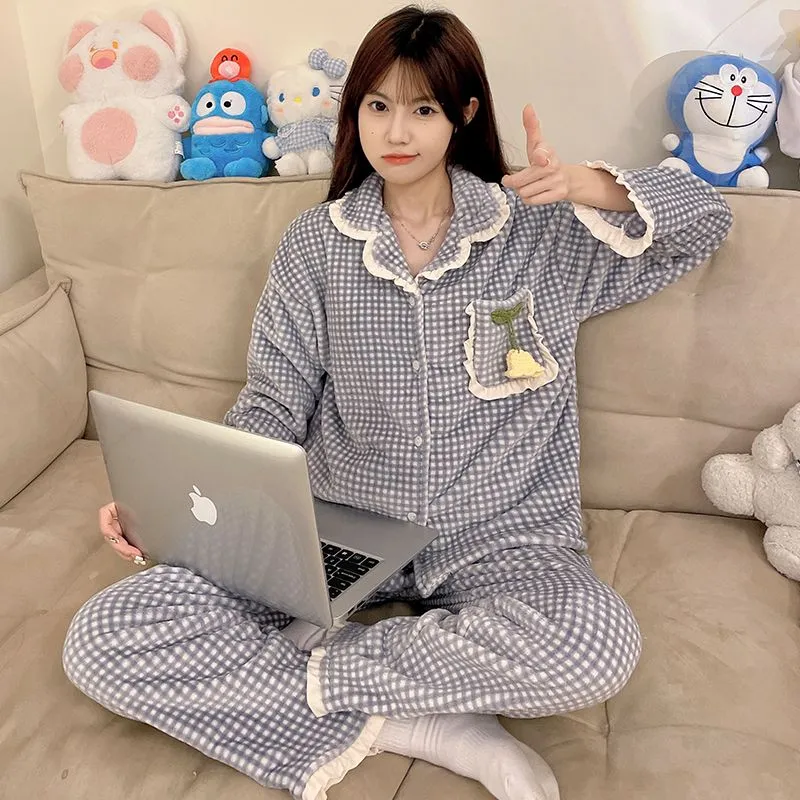 Maultiay Pajama Set Women's Blue-3