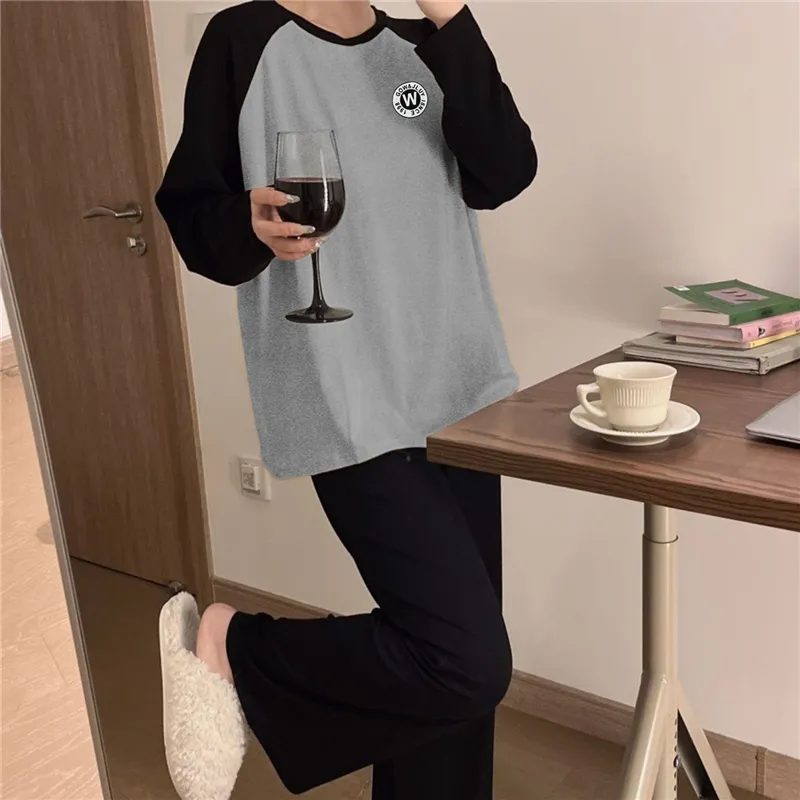 Maultiay Pajama Set Women's Black & Gray-2