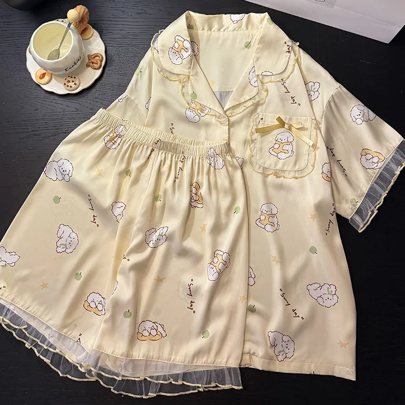 Maultiay Pajama Set Women's Yellow-5
