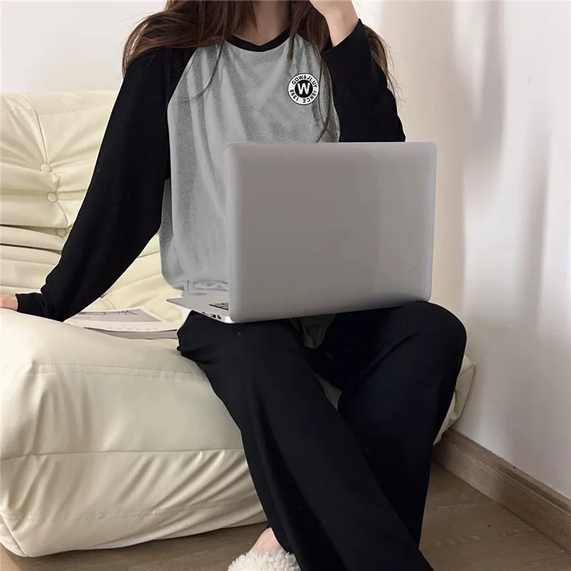 Maultiay Pajama Set Women's Black & Gray-6