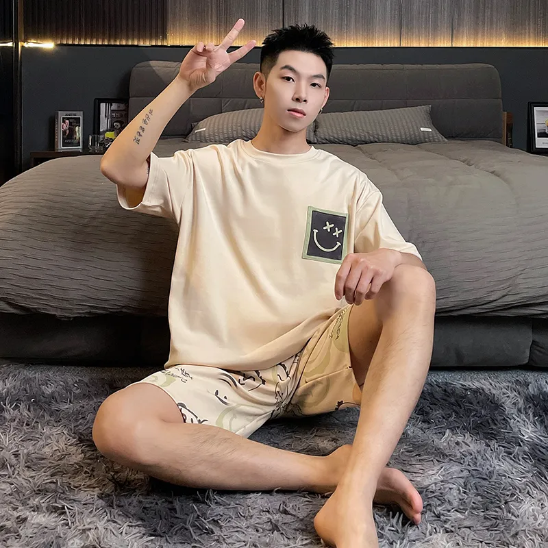 Maultiay Pajama Set Men's Apricot-2