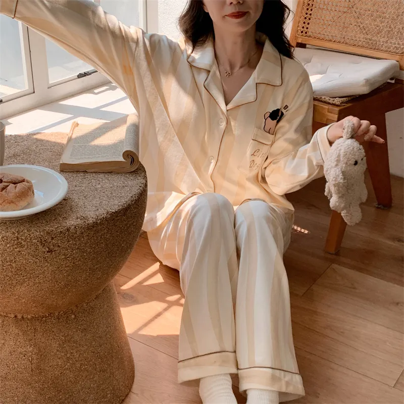 Maultiay Pajama Set Women's Apricot-5