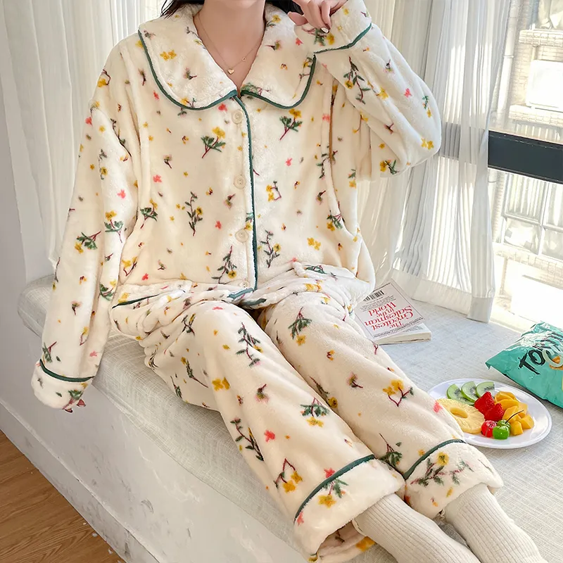 Maultiay Pajama Set Women's Apricot-4